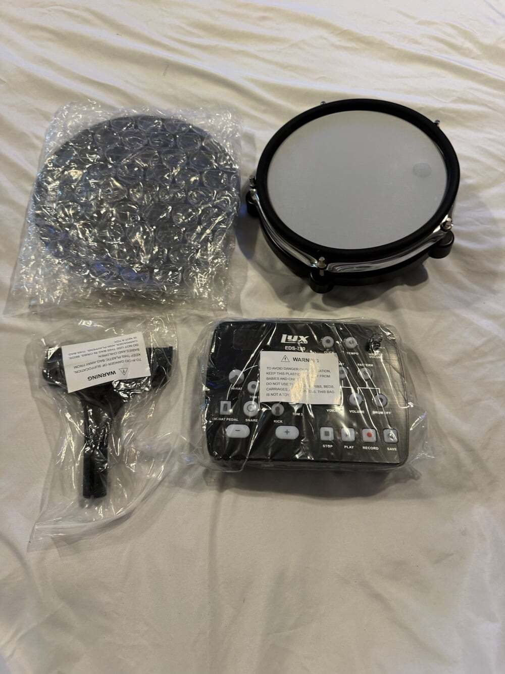 Lux Jam EDS-750 Drum Sound Module Top Pad Cymbal Brand New No Wires